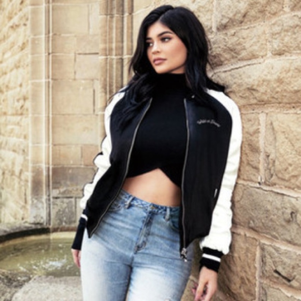Kendall & Kylie Satin Wild At Heart Jaguar Bomber